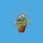 <b>Potted Plant - Purple</b><br><small>A plant with purple flowers.</small><br><small>10 GMC</small><br>