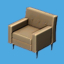 <b>Brown Armchair</b><br><small>Only has one cushion, and it makes a really awful cushion fort.</small><br><small>800 GMC</small><br>