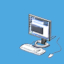 <b>Monitor w/ Keyboard</b><br><small>This monitor comes with a keyboard and a mouse.</small><br><small>150 GMC</small><br>